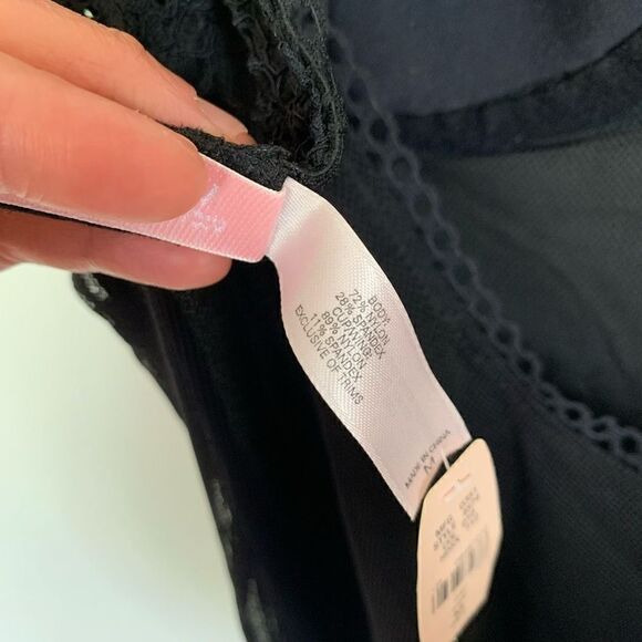 Victoria’s Secret Very Sexy black micro mesh stretch crochet lace bust camisole - Picture 12 of 13